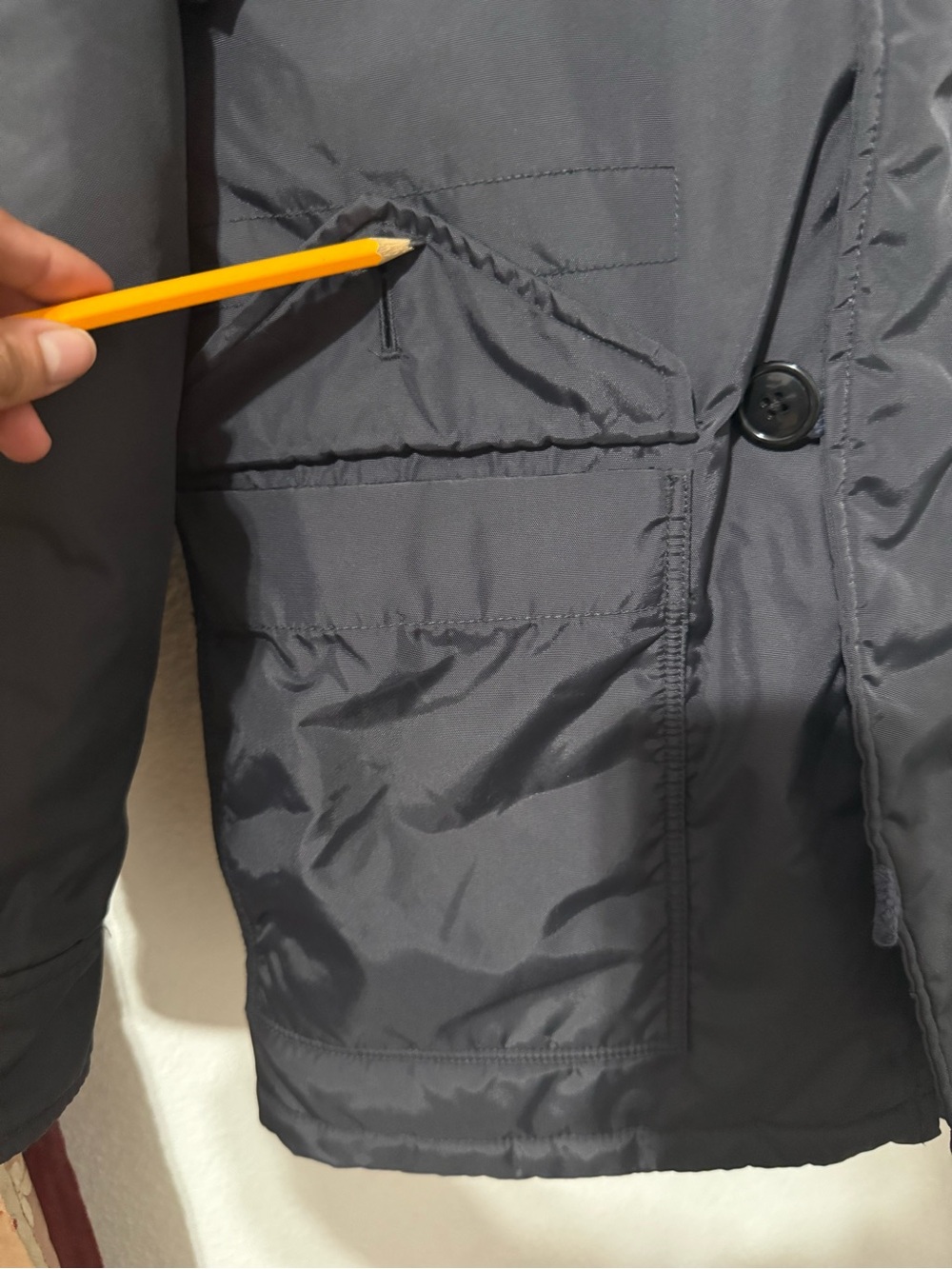 J. Crew jacket Hooded Parka in midnight Navy blue - Picture 5 of 16